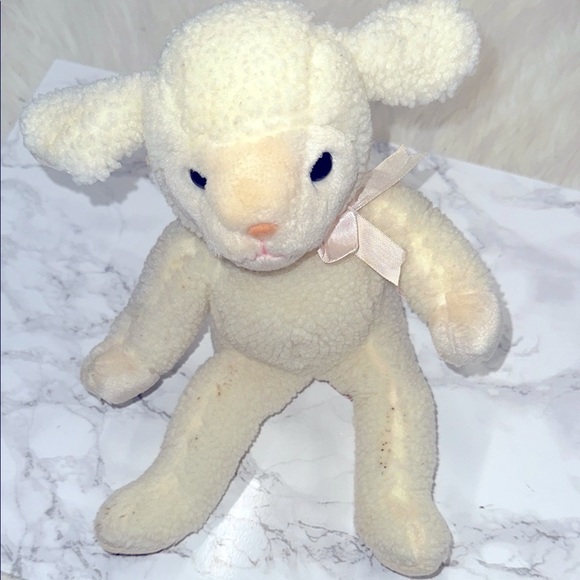 TY vintage RARE Adorable Cream Lamb Plush Toy 1992 - Picture 2 of 8